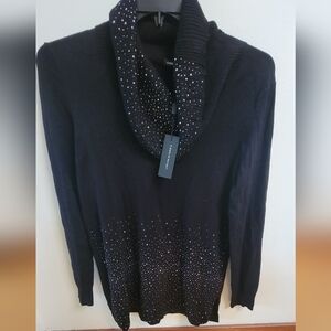 🦋*NWT* CABLE & GAUGE Black glitter connect sweater.  Size M.